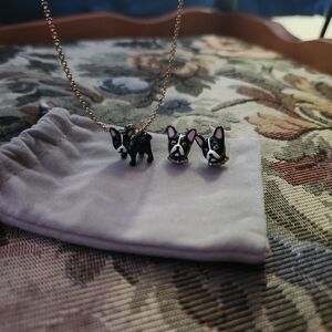 Kate Spade Dog Earrings and Necklace Pendant Set
